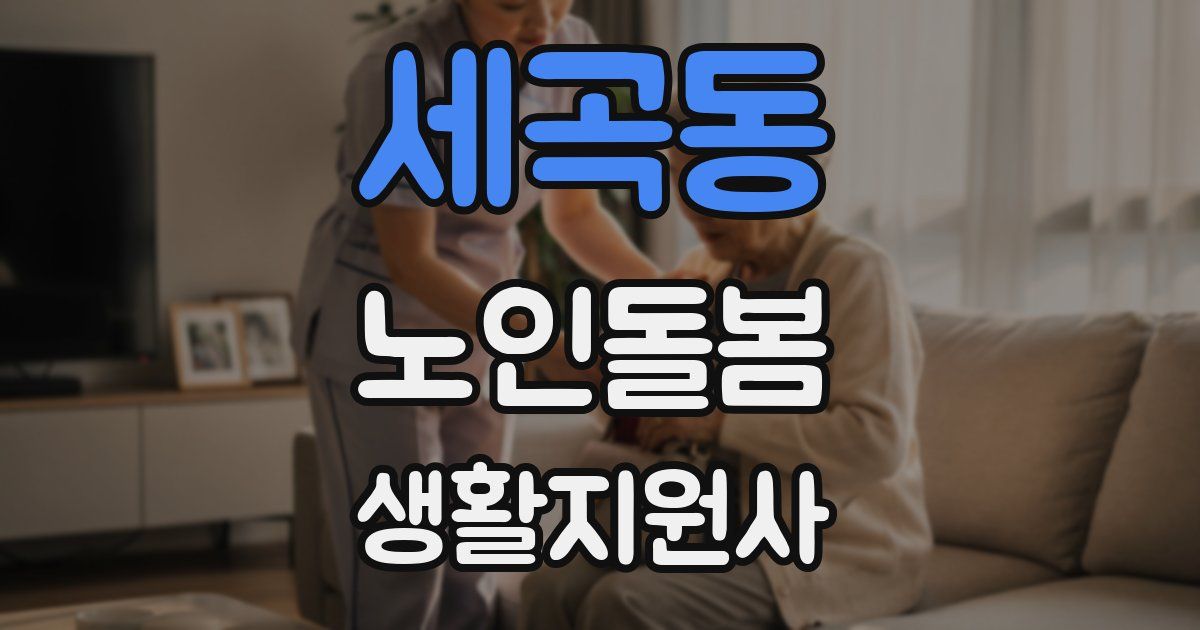 세곡동 노인돌봄생활지원사 자격증