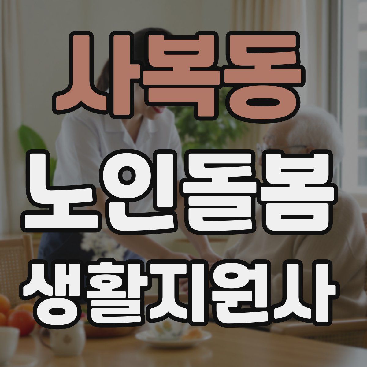 사복동 노인돌봄생활지원사 자격증