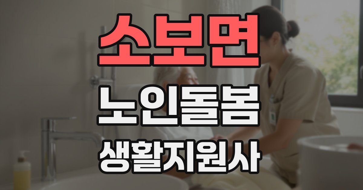 소보면 노인돌봄생활지원사 자격증