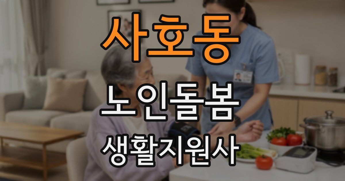 사호동 노인돌봄생활지원사 자격증