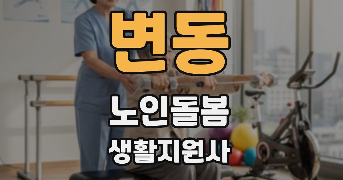 변동 노인돌봄생활지원사 자격증