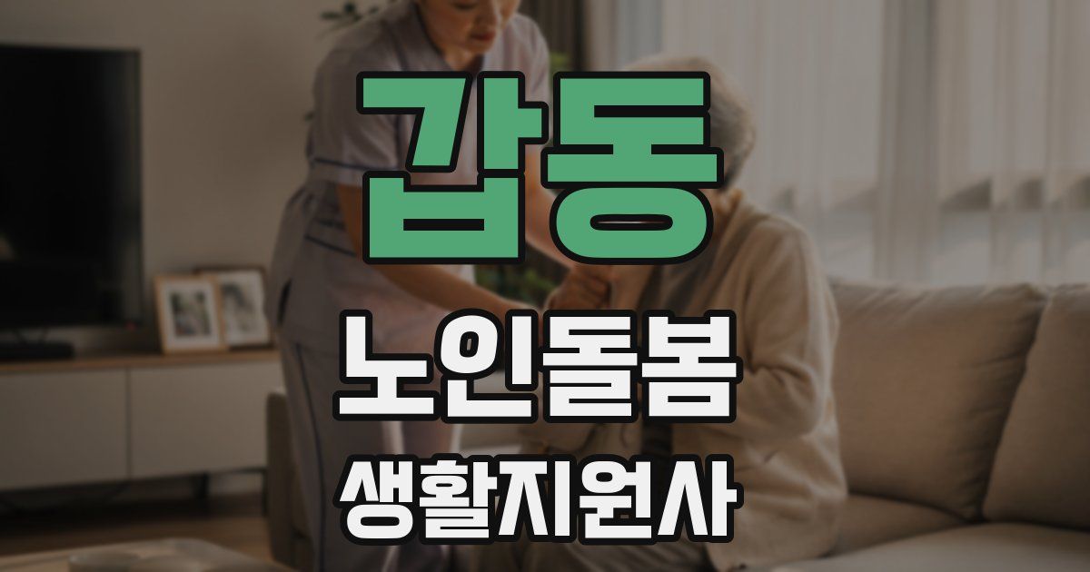 갑동 노인돌봄생활지원사 자격증