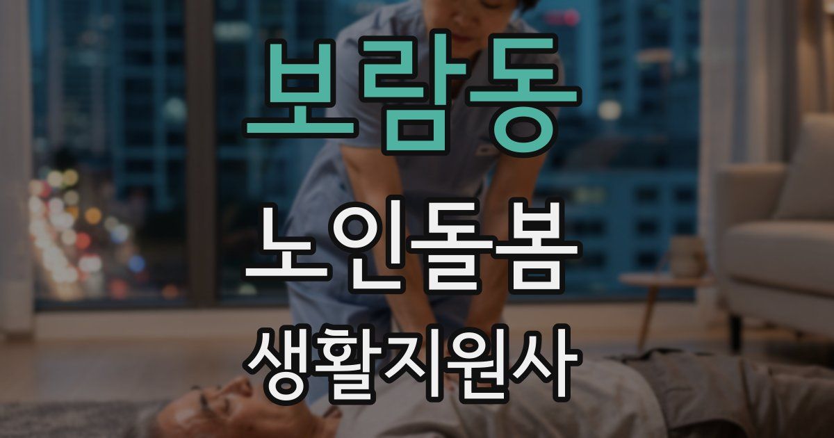 보람동 노인돌봄생활지원사 자격증