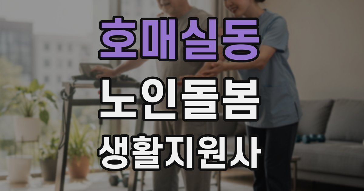 호매실동 노인돌봄생활지원사 자격증