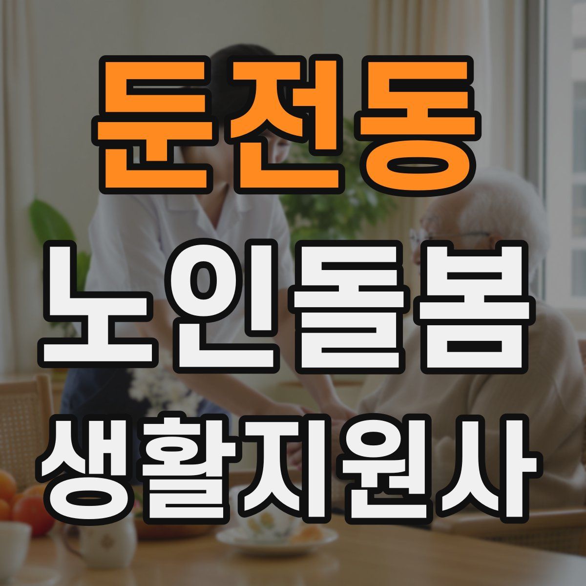 둔전동 노인돌봄생활지원사 자격증