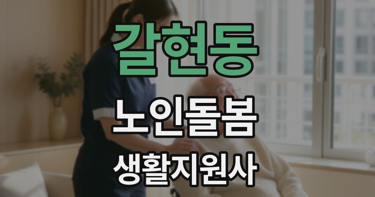 갈현동 노인돌봄생활지원사 자격증