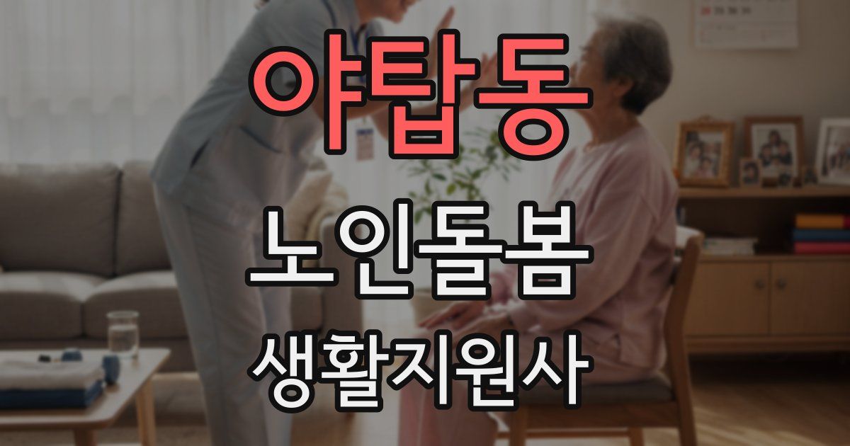 야탑동 노인돌봄생활지원사 자격증