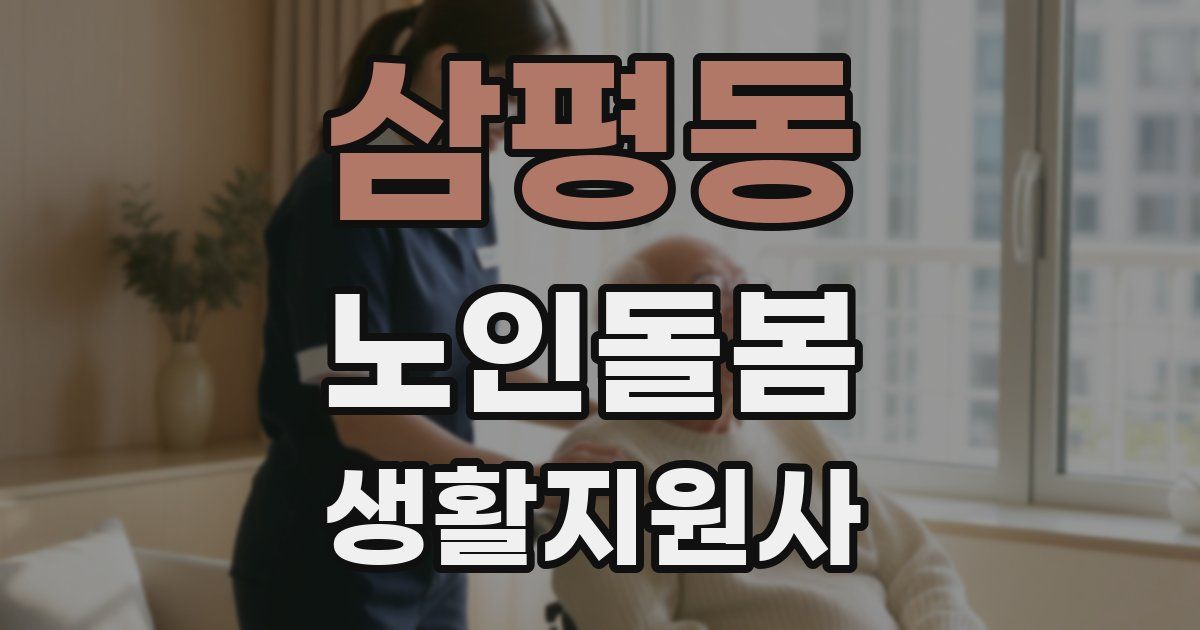 삼평동 노인돌봄생활지원사 자격증
