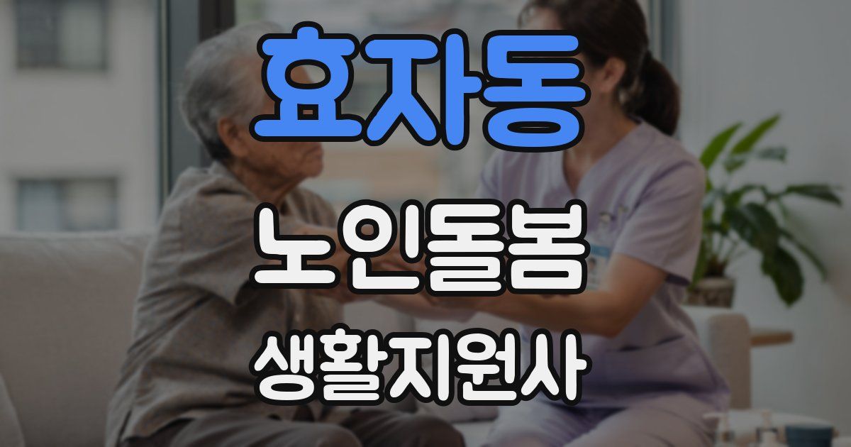 효자동 노인돌봄생활지원사 자격증