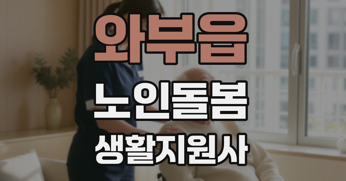 와부읍 노인돌봄생활지원사 자격증
