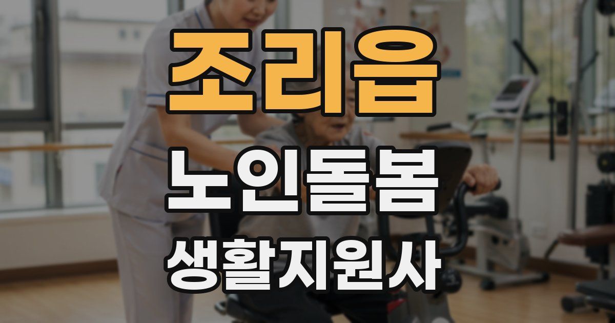 조리읍 노인돌봄생활지원사 자격증