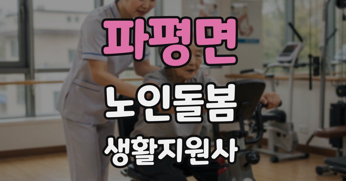 파평면 노인돌봄생활지원사 자격증