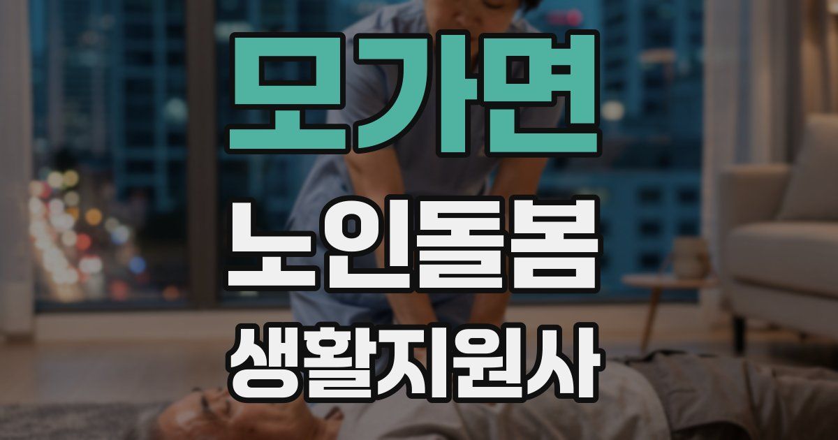 모가면 노인돌봄생활지원사 자격증