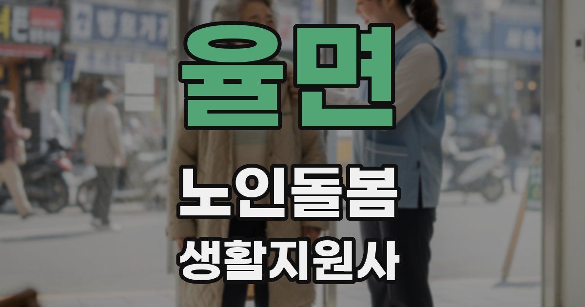 율면 노인돌봄생활지원사 자격증