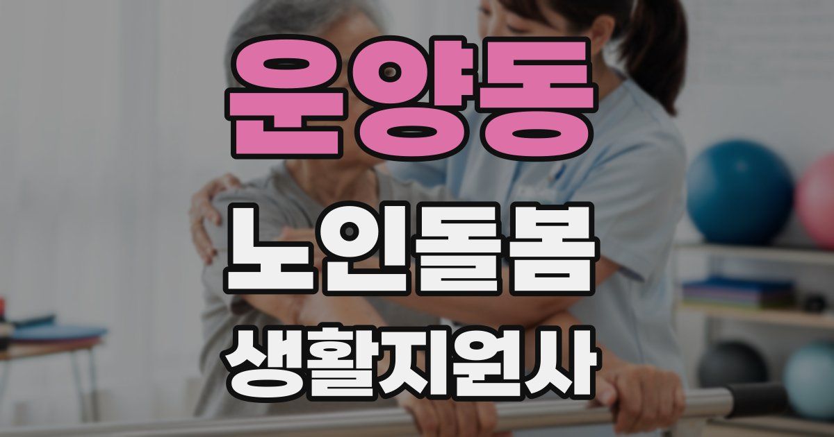 운양동 노인돌봄생활지원사 자격증