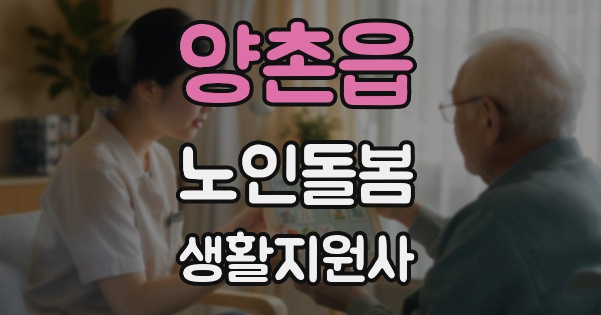 양촌읍 노인돌봄생활지원사 자격증