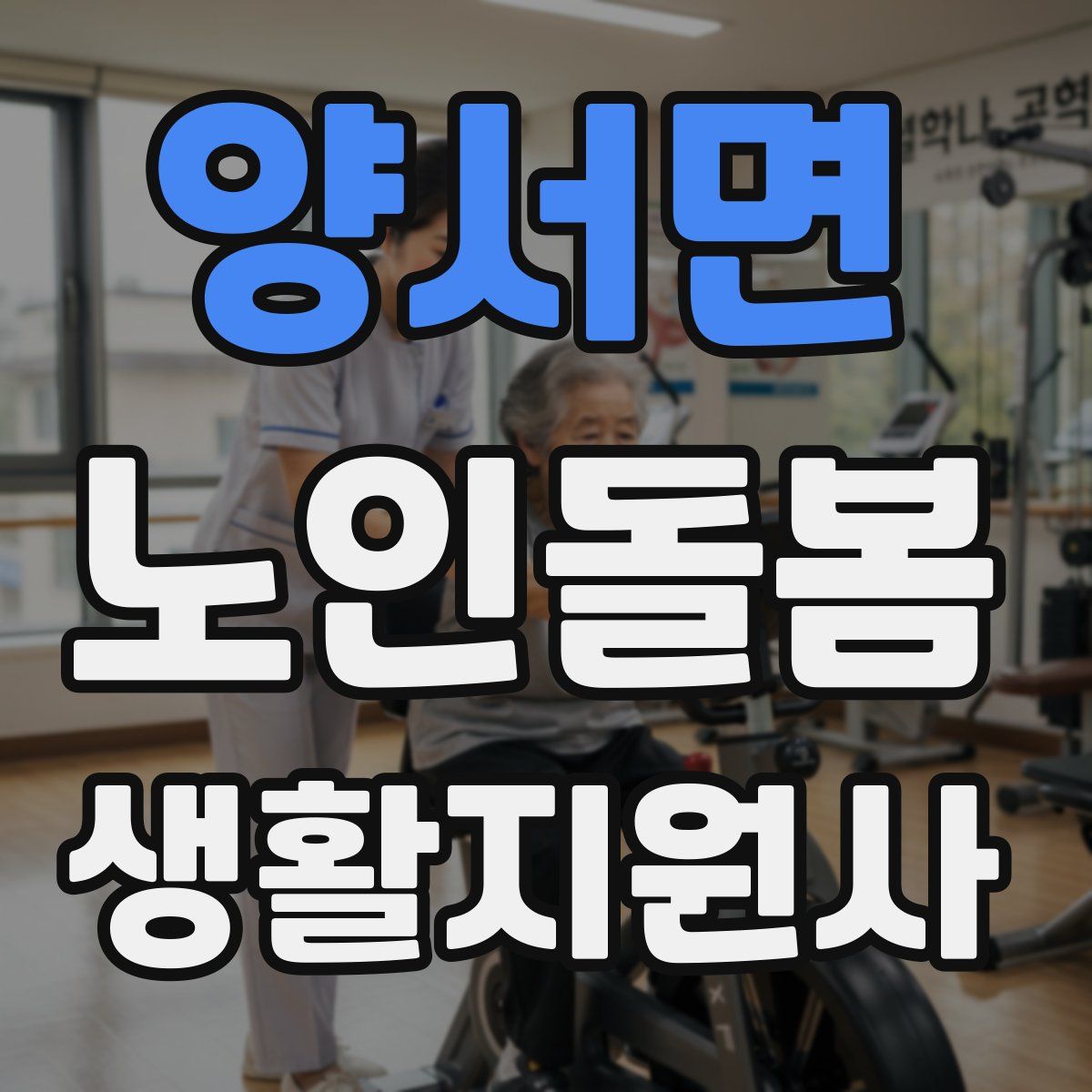 양서면 노인돌봄생활지원사 자격증