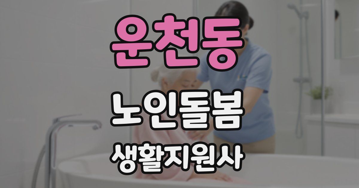 운천동 노인돌봄생활지원사 자격증