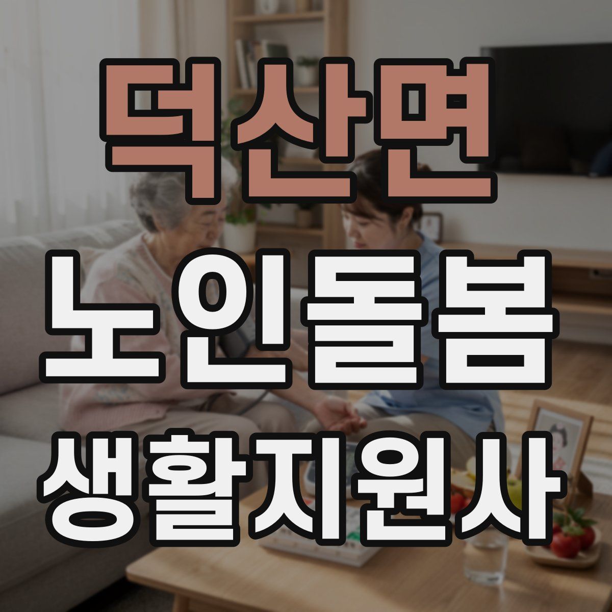 덕산면 노인돌봄생활지원사 자격증
