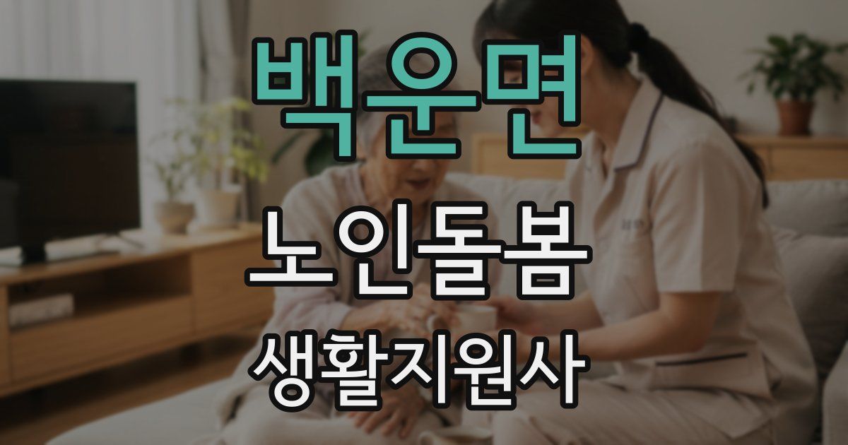백운면 노인돌봄생활지원사 자격증