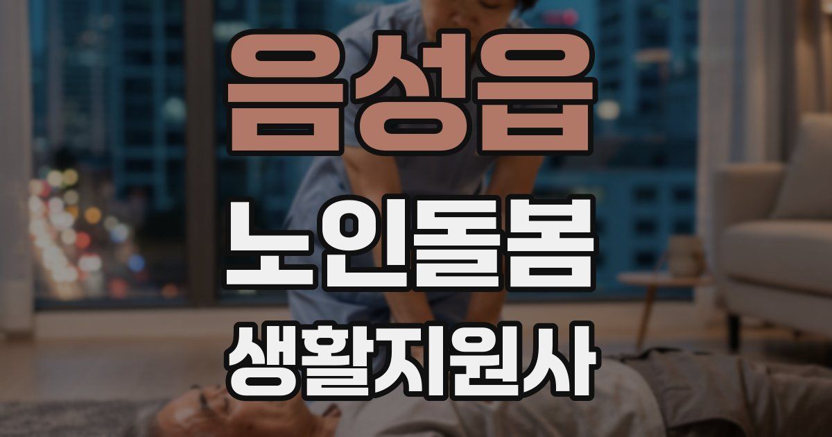 음성읍 노인돌봄생활지원사 자격증