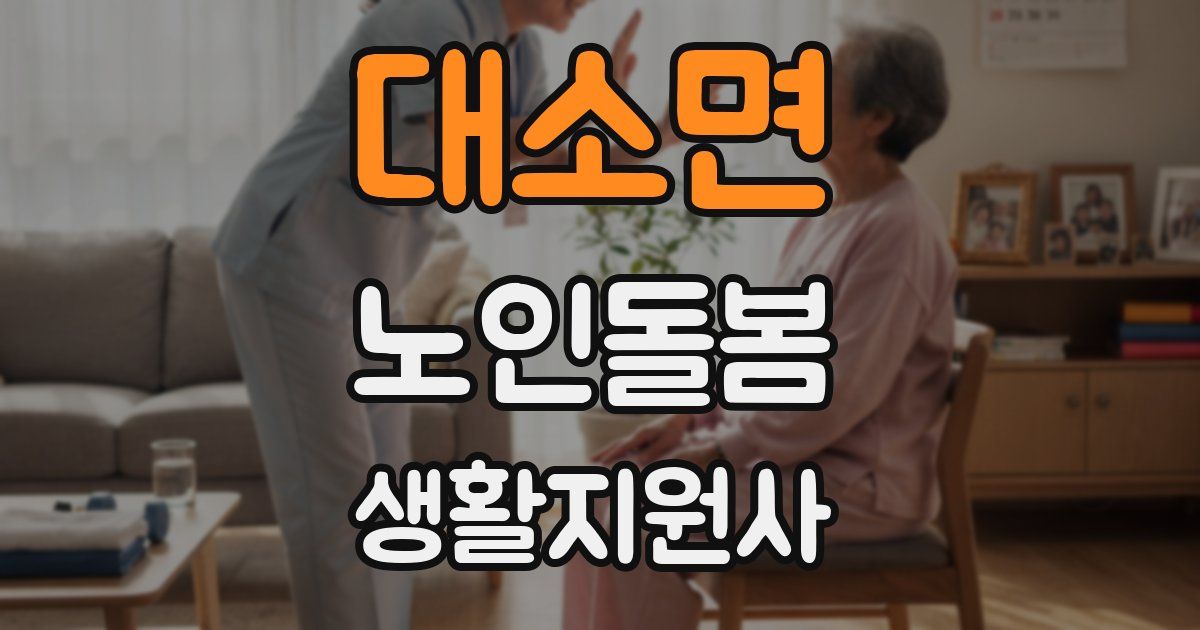 대소면 노인돌봄생활지원사 자격증