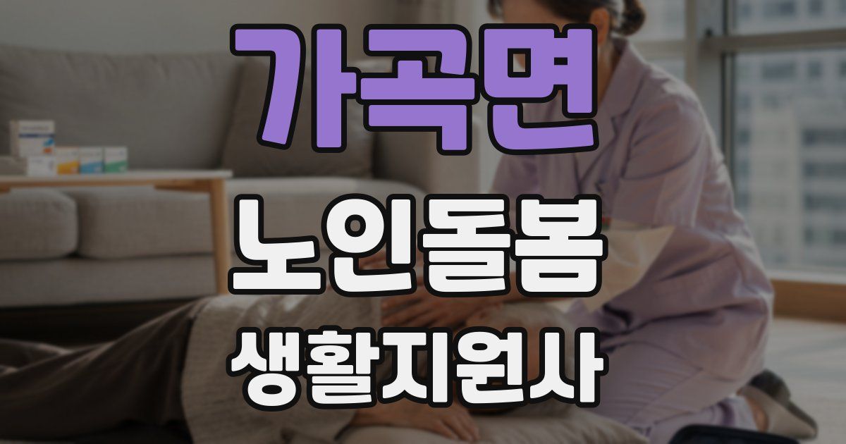 가곡면 노인돌봄생활지원사 자격증
