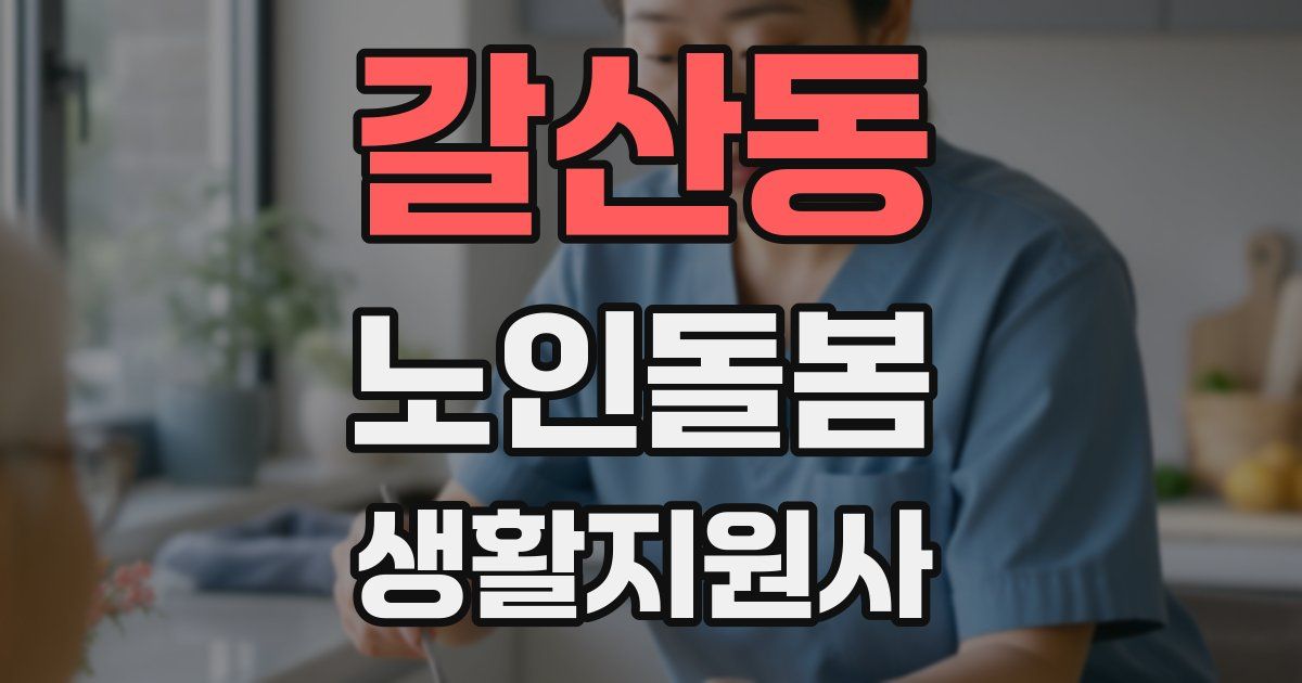 갈산동 노인돌봄생활지원사 자격증