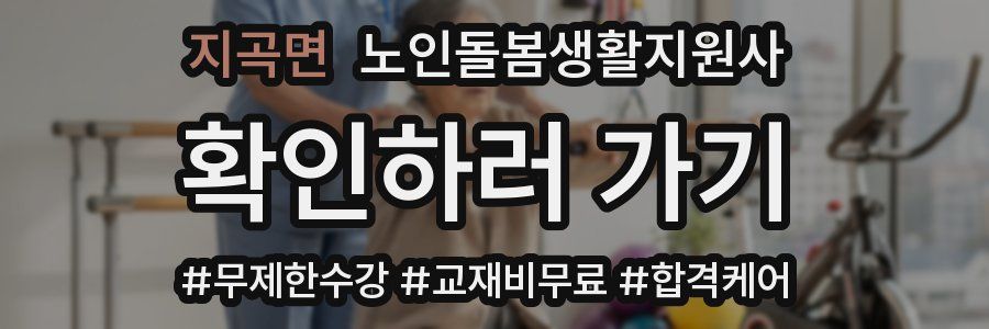 지곡면 노인돌봄생활지원사 자격증