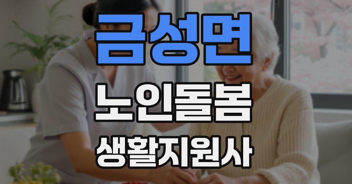 금성면 노인돌봄생활지원사 자격증