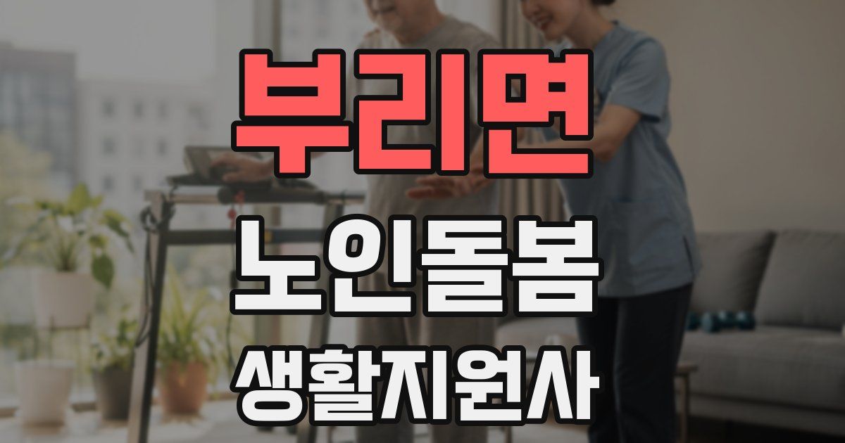 부리면 노인돌봄생활지원사 자격증