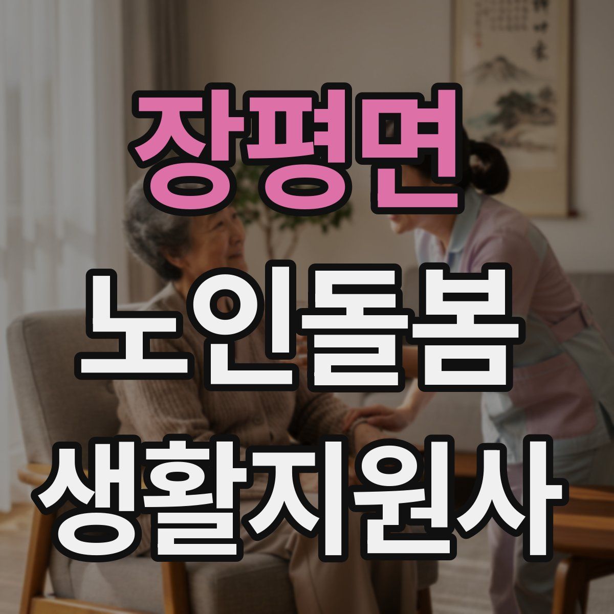 장평면 노인돌봄생활지원사 자격증