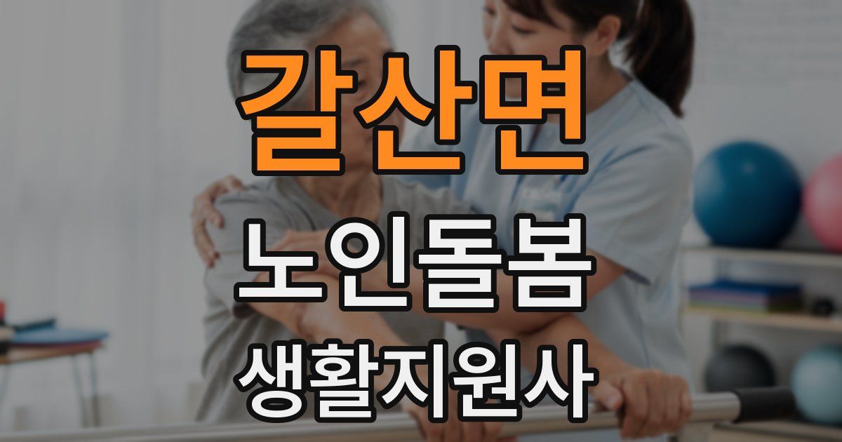 갈산면 노인돌봄생활지원사 자격증