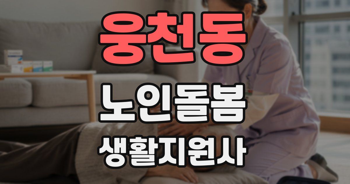웅천동 노인돌봄생활지원사 자격증