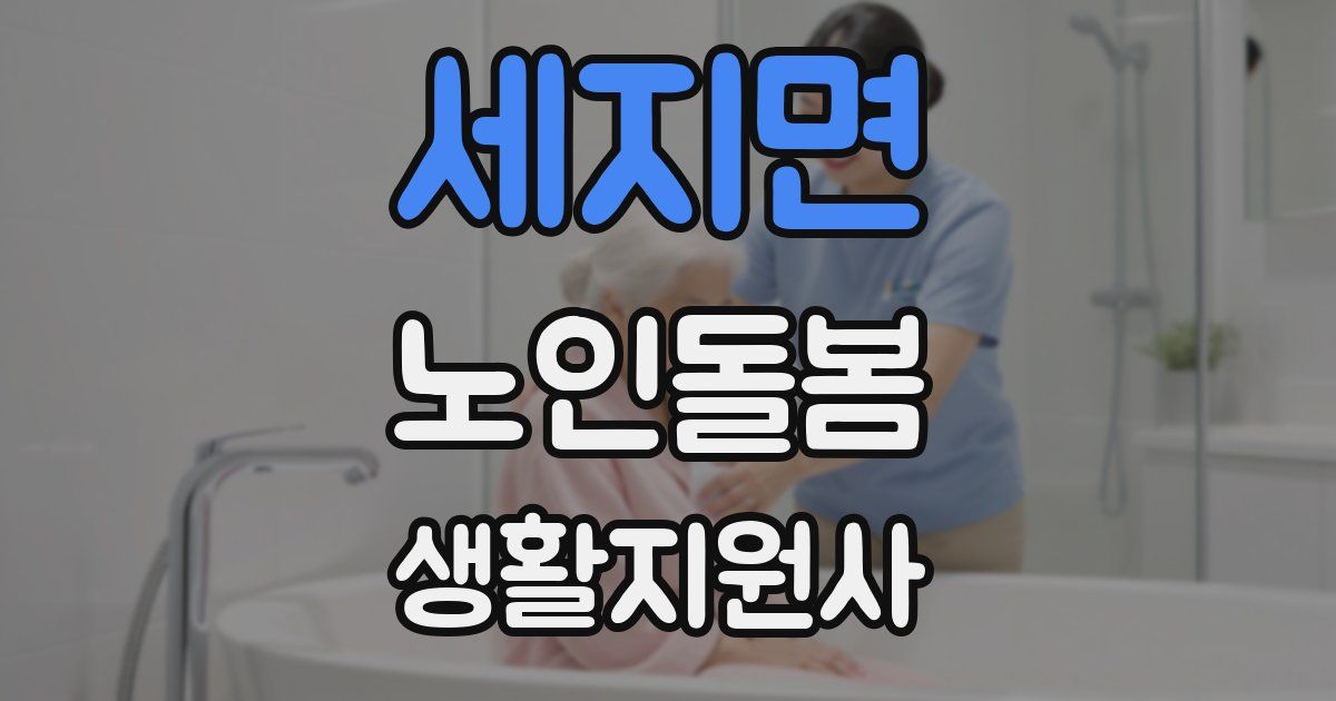 세지면 노인돌봄생활지원사 자격증