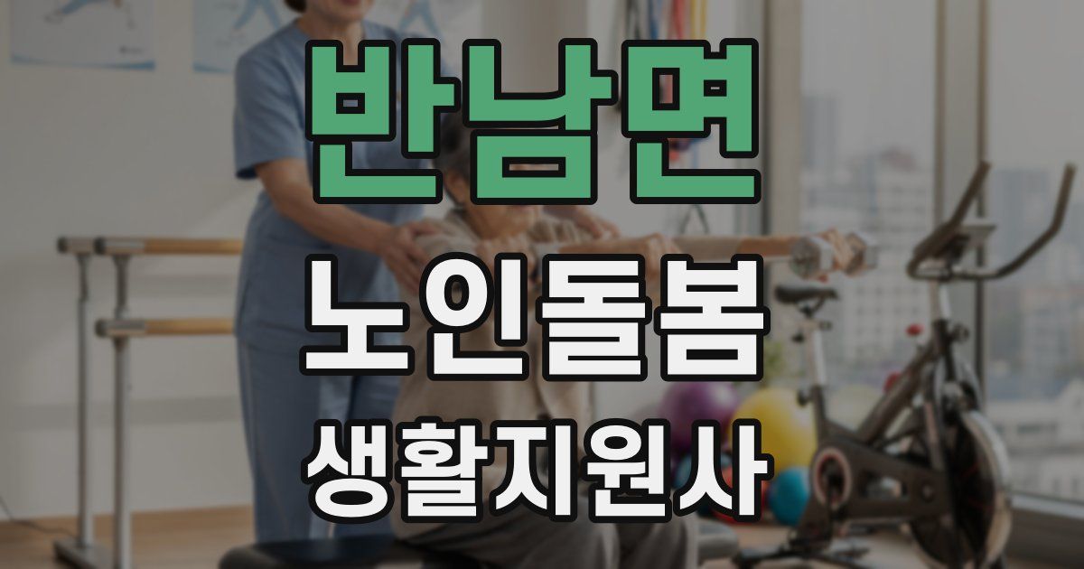 반남면 노인돌봄생활지원사 자격증