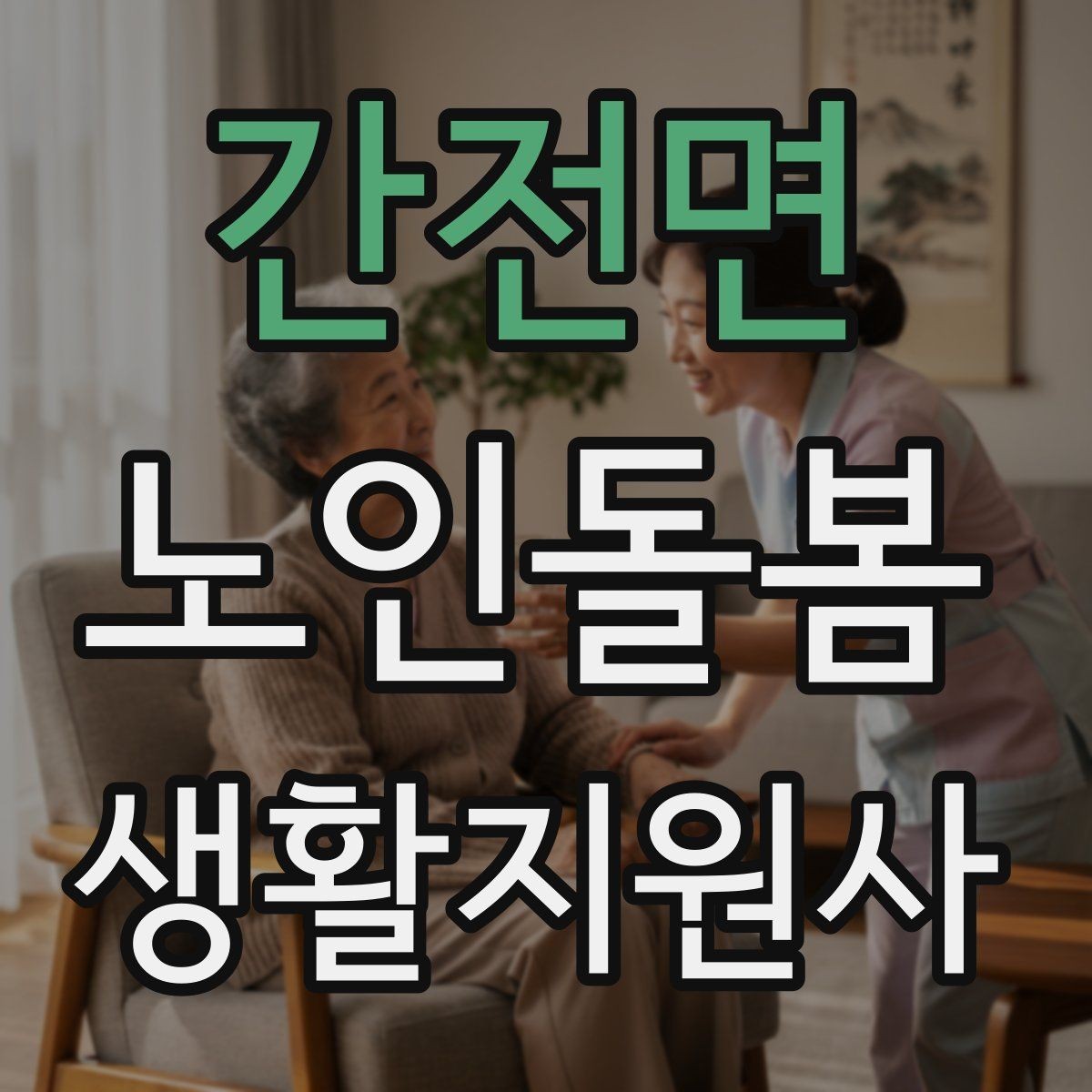 간전면 노인돌봄생활지원사 자격증 지팡이 사용 어르신 동행 시 유의점