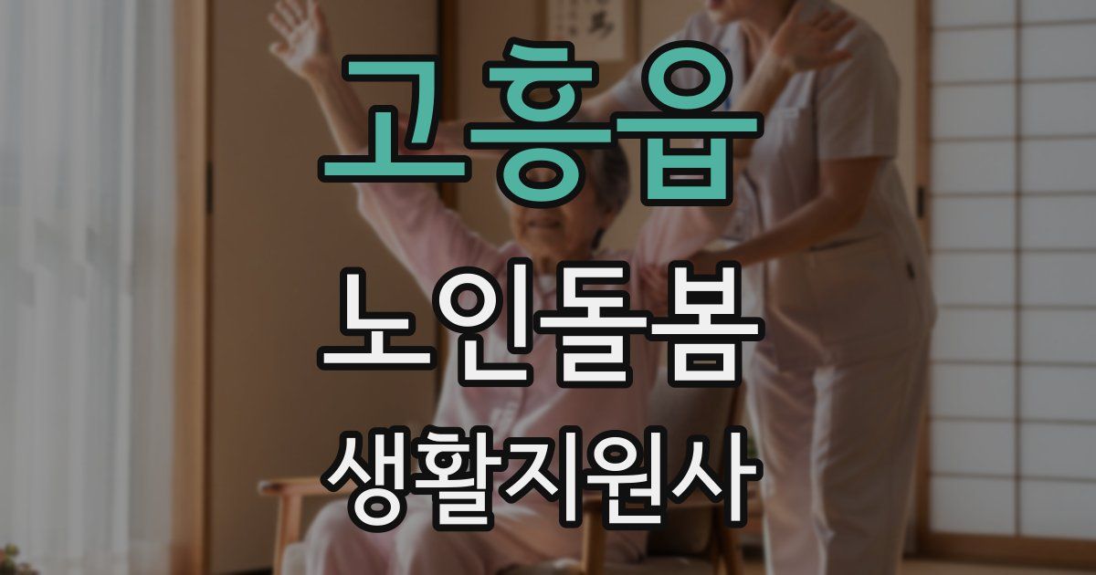 고흥읍 노인돌봄생활지원사 자격증