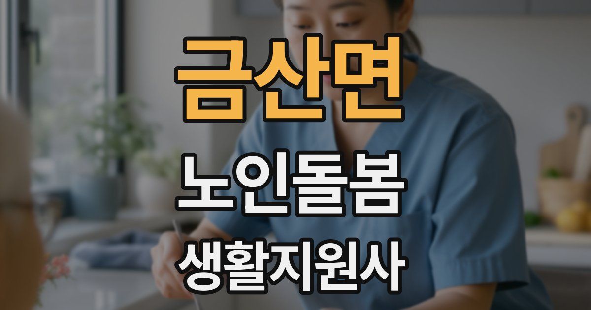 금산면 노인돌봄생활지원사 자격증
