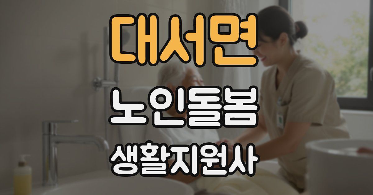 대서면 노인돌봄생활지원사 자격증