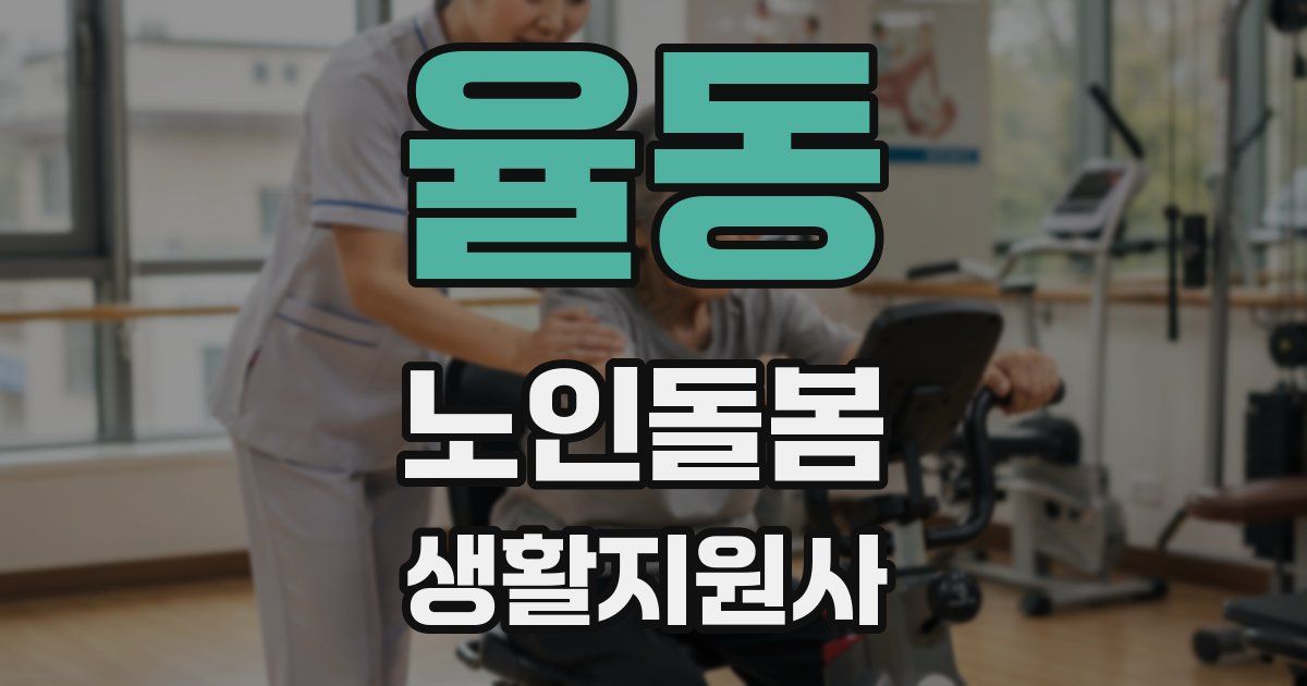 율동 노인돌봄생활지원사 자격증