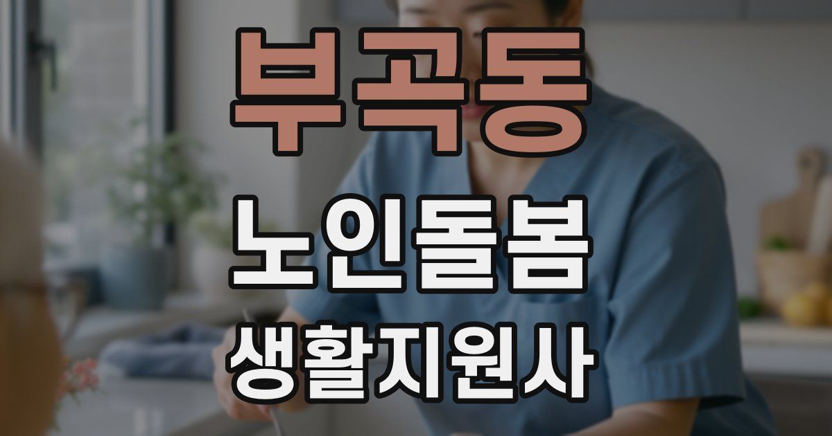 부곡동 노인돌봄생활지원사 자격증