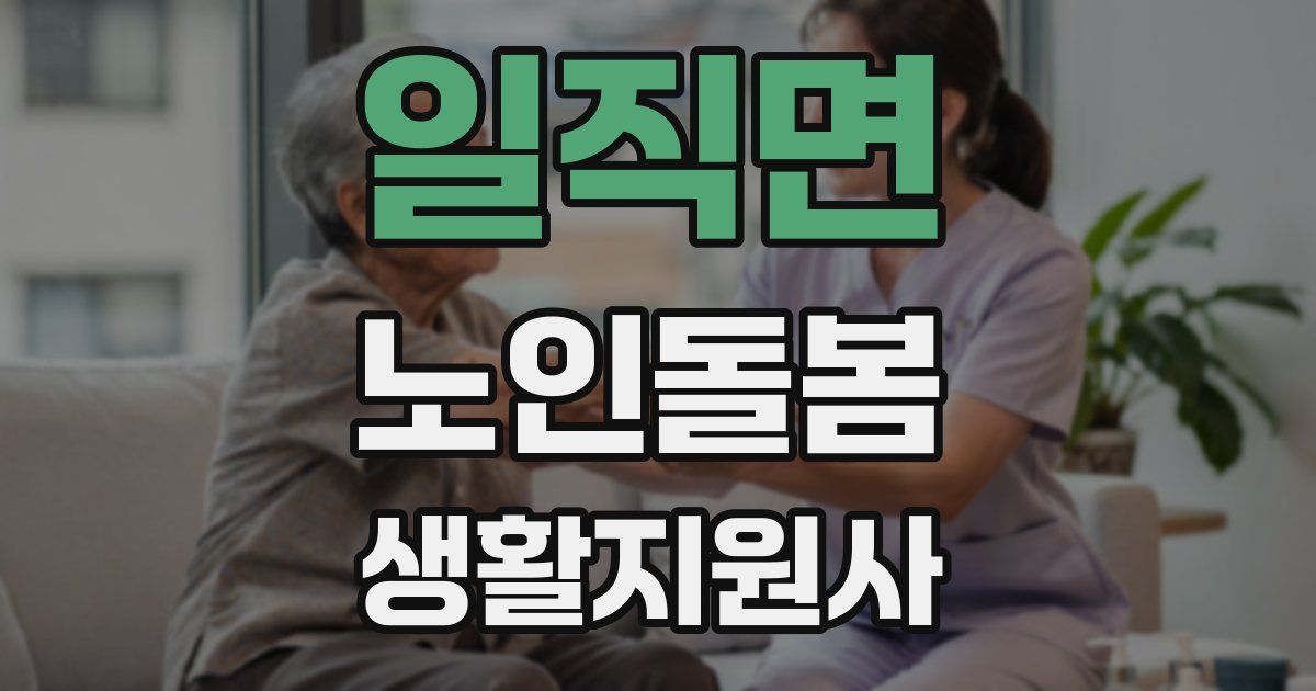 일직면 노인돌봄생활지원사 자격증