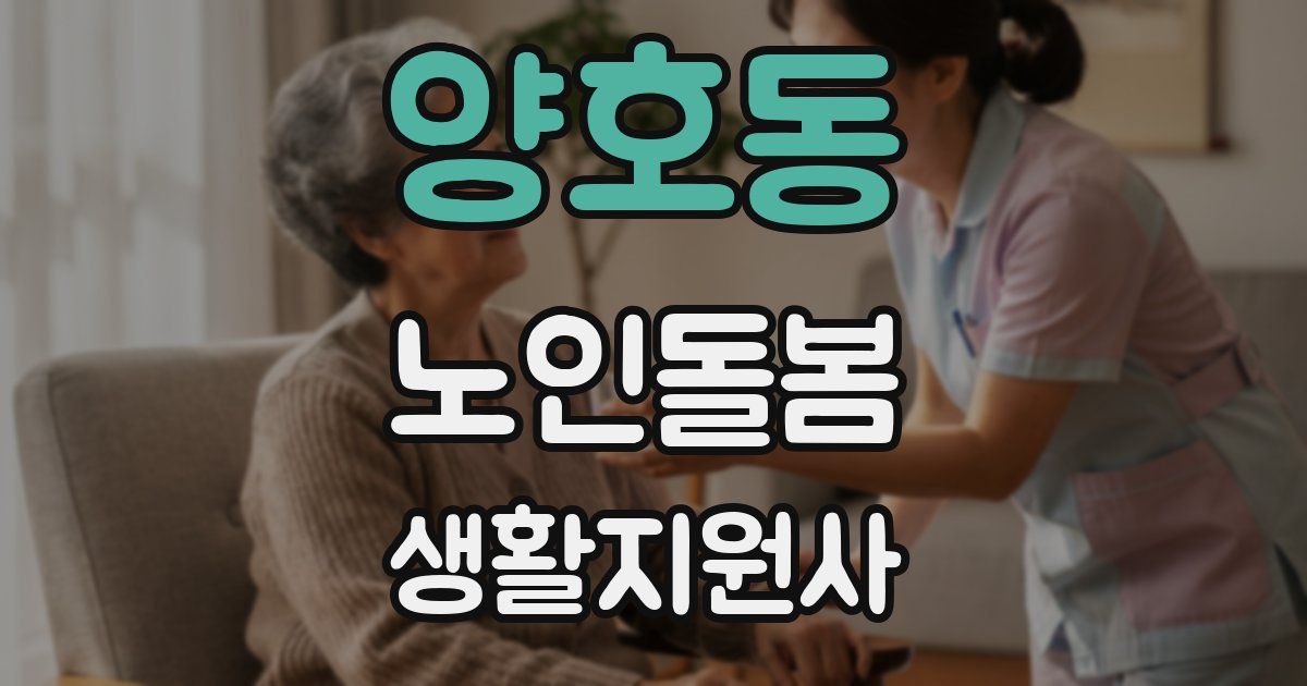 양호동 노인돌봄생활지원사 자격증