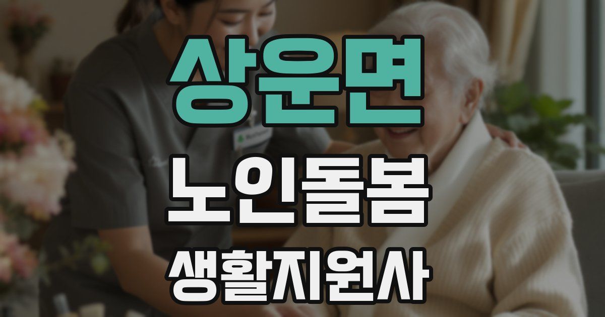 상운면 노인돌봄생활지원사 자격증