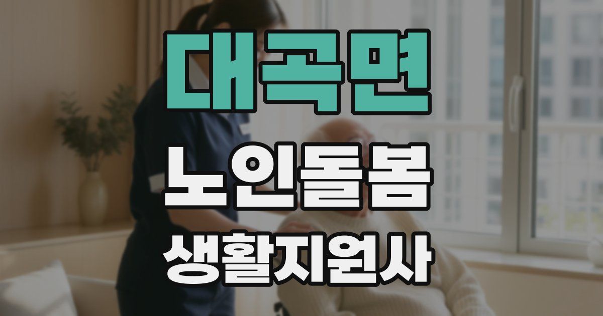 대곡면 노인돌봄생활지원사 자격증
