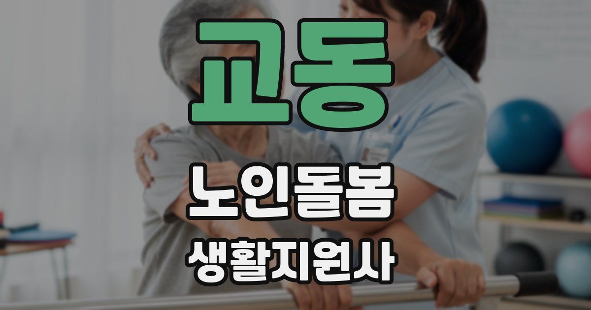 교동 노인돌봄생활지원사 자격증