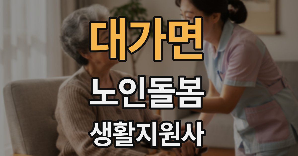대가면 노인돌봄생활지원사 자격증