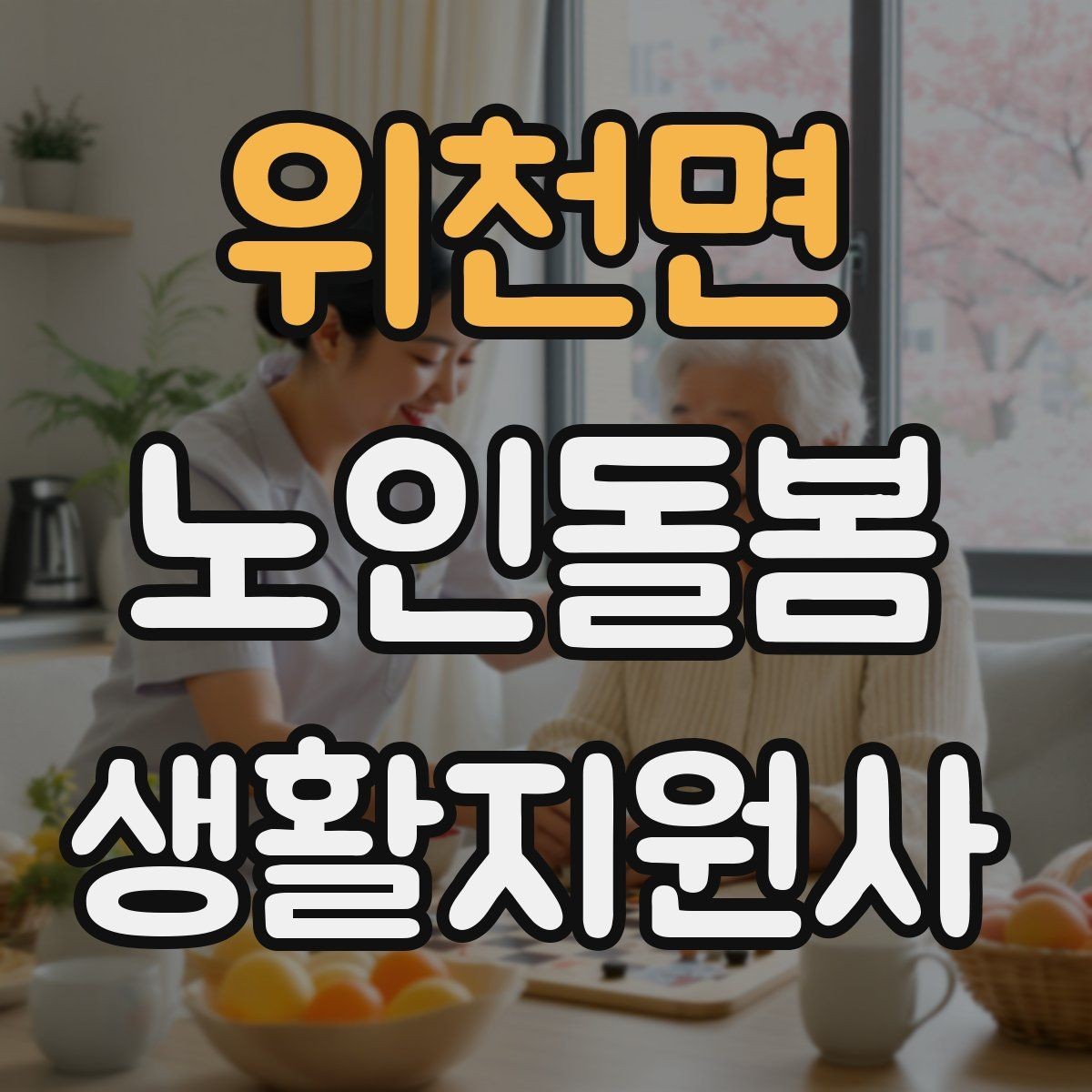 위천면 노인돌봄생활지원사 자격증 방문 전 어르신 상태를 파악하는 질문 예시