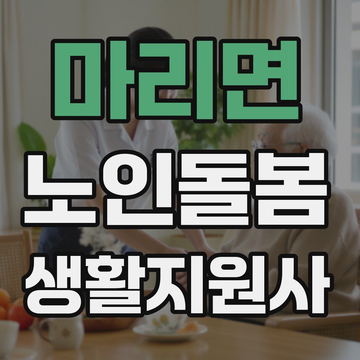 마리면 노인돌봄생활지원사 자격증